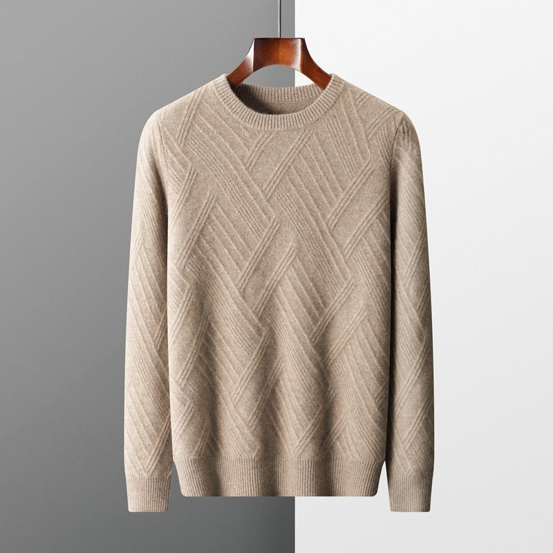 Autumn And Winter New Loose Jacquard Bottoming Sweater Men